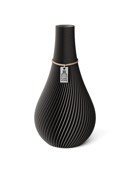 Vase Twist Stormy Gray 24 cm ICONIC HOME Naturfarbenes and