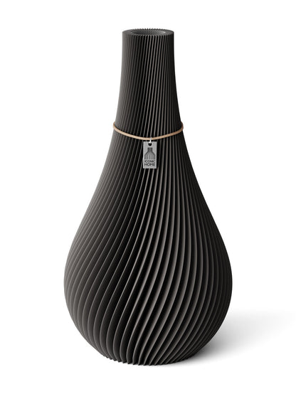 Vase Twist Stormy Gray 38 cm ICONIC HOME Naturfarbenes Band