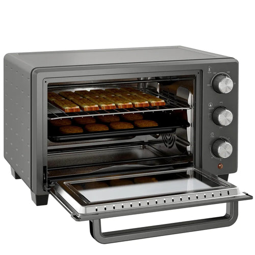 HOMCOM Minibackofen vielseitig kochen präzise Temperaturregelung Edelstahl 1