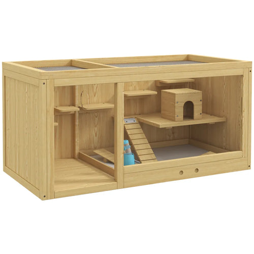 PawHut Hamsterkäfig Kleintierkäfig mehrstöckig mit Zubehör Holz 1
