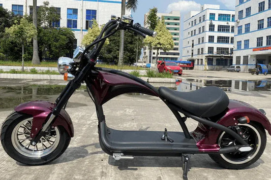 Mangosteen M1P Elektro-Chopper in Weinrot – 2000W Bürstenloser Motor, 60 km/h Hchstgeschwindigkeit(20Ah Akku- ca. 60 km Reichweite/25km/h (COC für