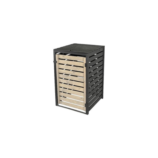 dobar Mülltonnenverkleidung, 120 L, schwarz/grau – B-Ware Transportschaden M (Möbel)(Default Title)